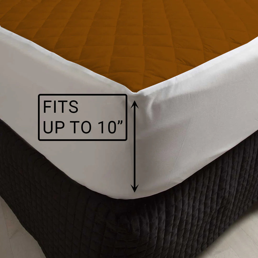 Cotton Quilted Waterproof Mattress Cover - copper