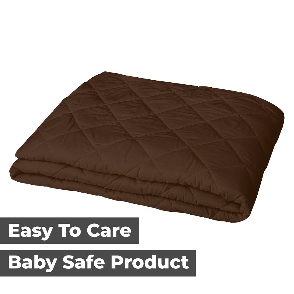 Cotton Quilted Waterproof Mattress Cover - Brown