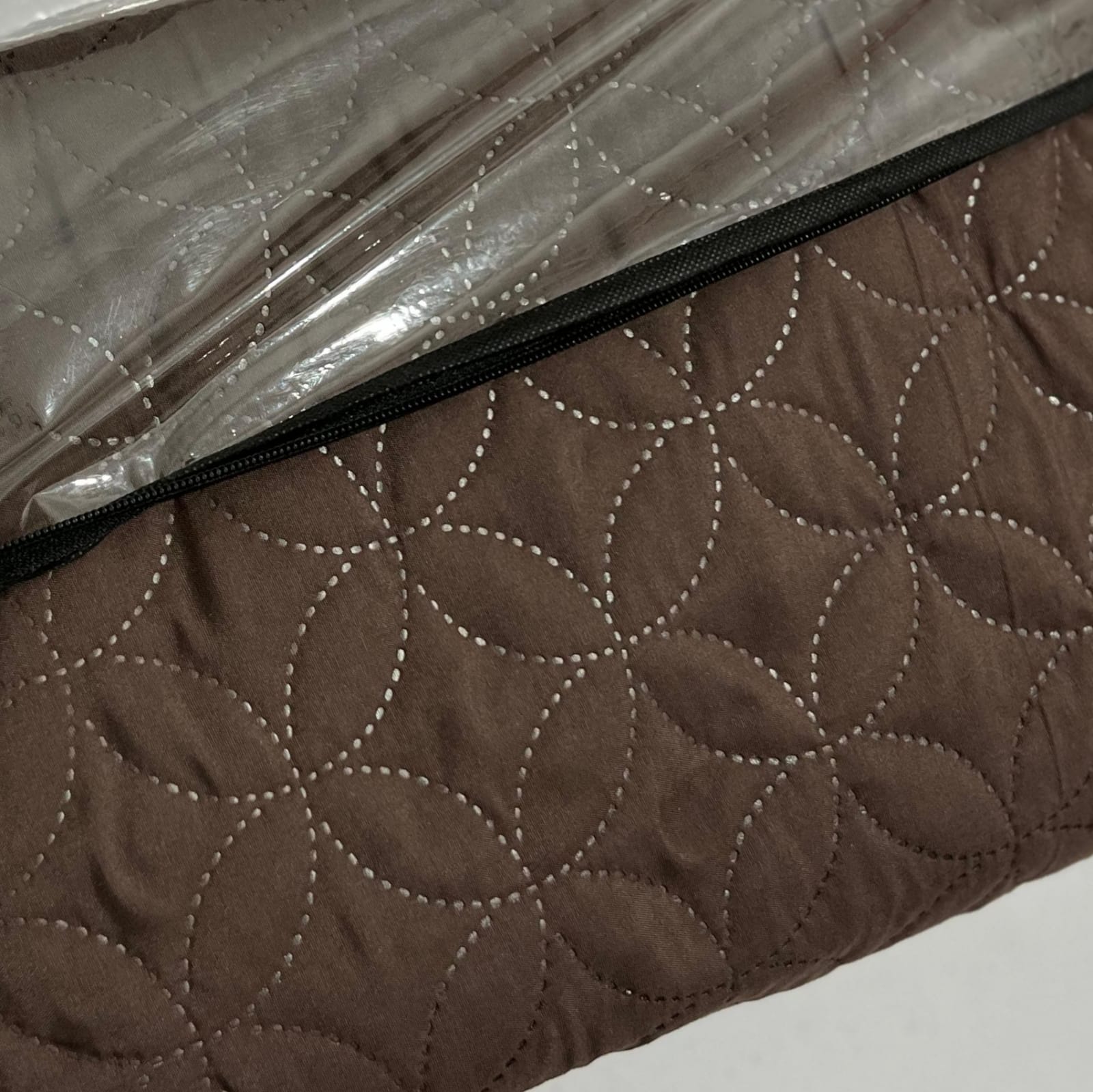 Cotton Quilted Waterproof Mattress Cover - Brown