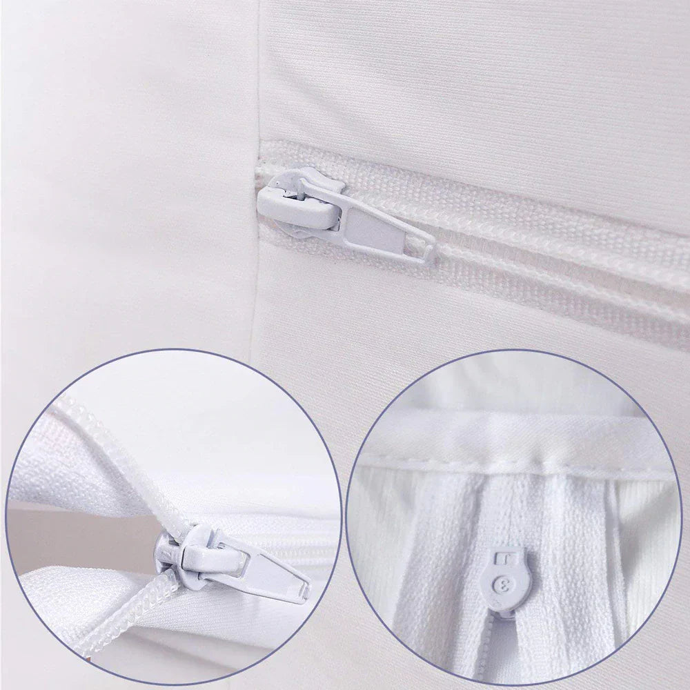 Waterproof Double Sided Zipper Mattress Cover (White)